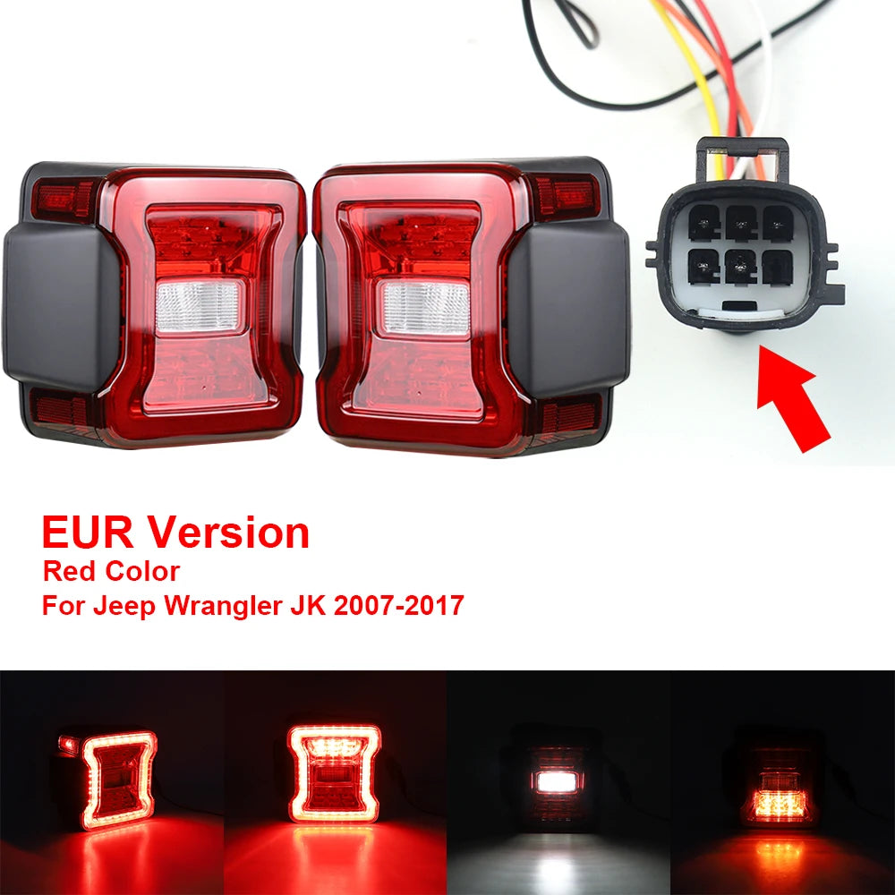 for Jeep Wrangler JK 2007-2018 LED Tail Light Taillight Assembly Rear Lamps Brake Reverse Light Daytime Running Lights