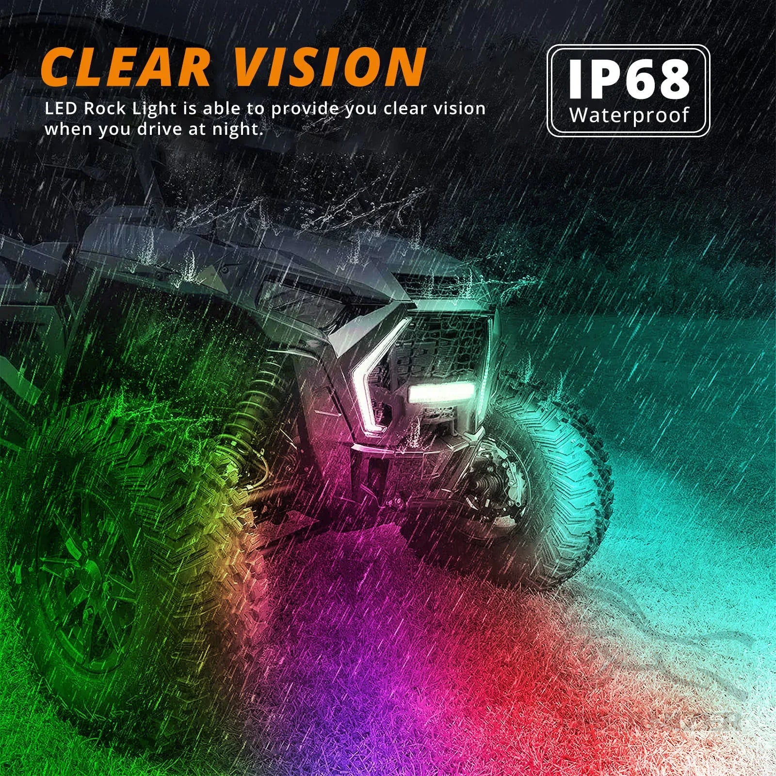 10 Pods APP Control Dream Color RGB + IC 240 LED Rock Lights Off-Road Truck UTV Underbody Underglow Trail Rig Light For Jeep