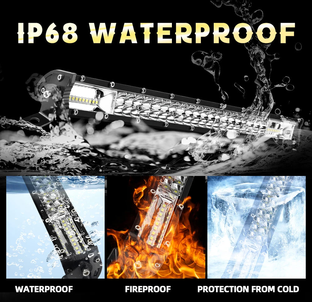 UNI-SHINE Led Bar Light Dual Led Work Light 7"14" 20" 26" 32" 38" 44"50" Combo Beam for SUV ATV Pick up Truck Car 4x4 Offroad LE