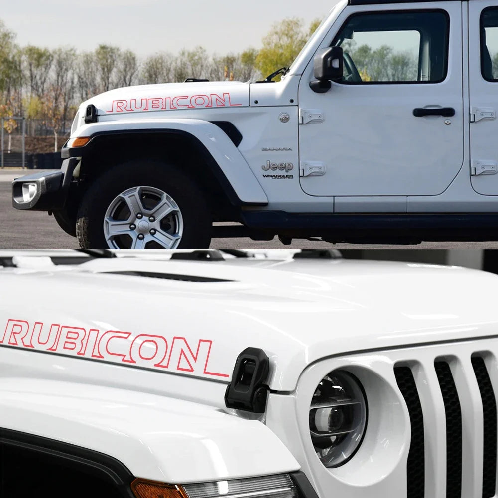 2PCS Car Hood Cover Stickers For Jeep Wrangler Unlimited JK JL CJ RUBICON 4X4 392 DIY Auto Tuning Accessories Vinyl Film Decals