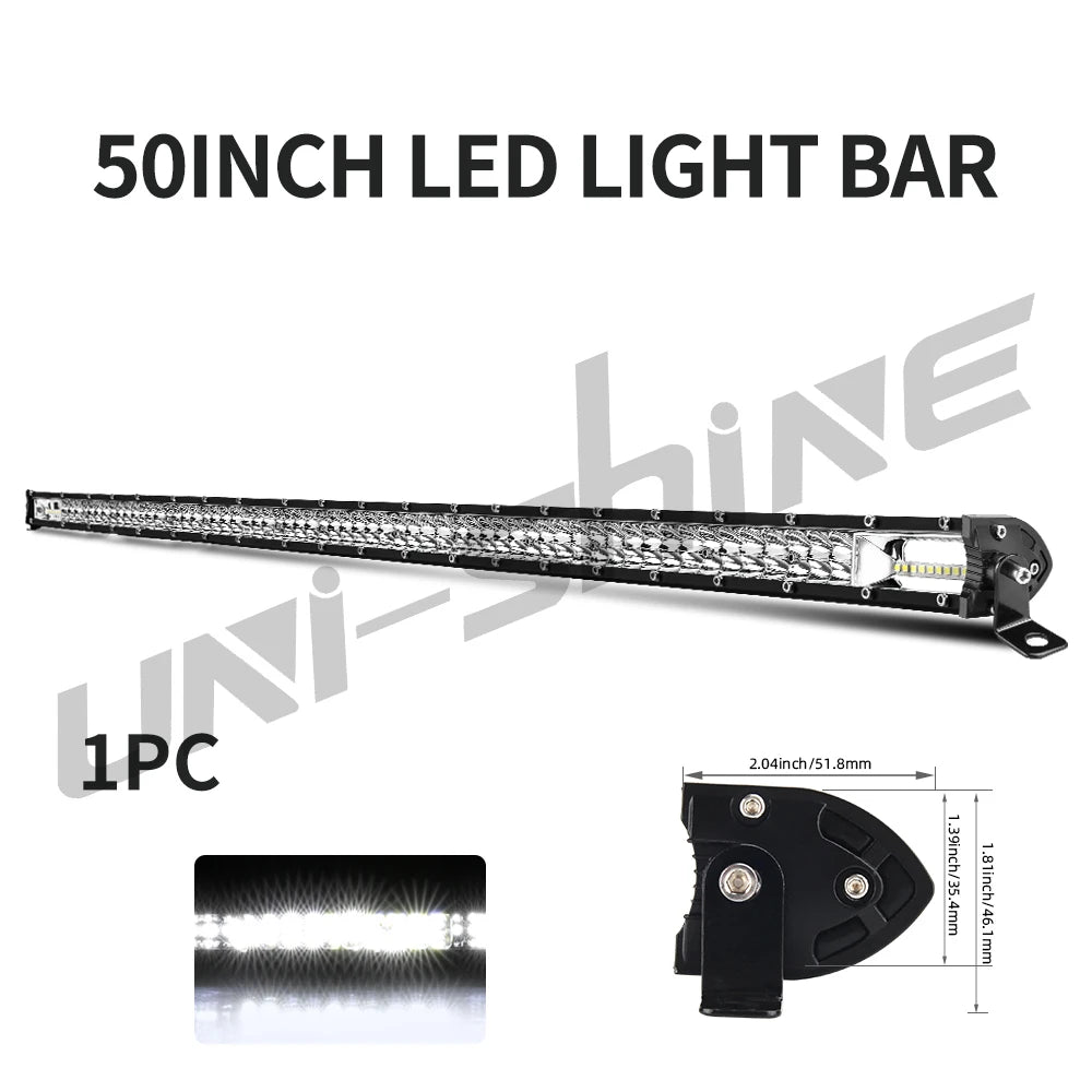 UNI-SHINE Led Bar Light Dual Led Work Light 7"14" 20" 26" 32" 38" 44"50" Combo Beam for SUV ATV Pick up Truck Car 4x4 Offroad LE