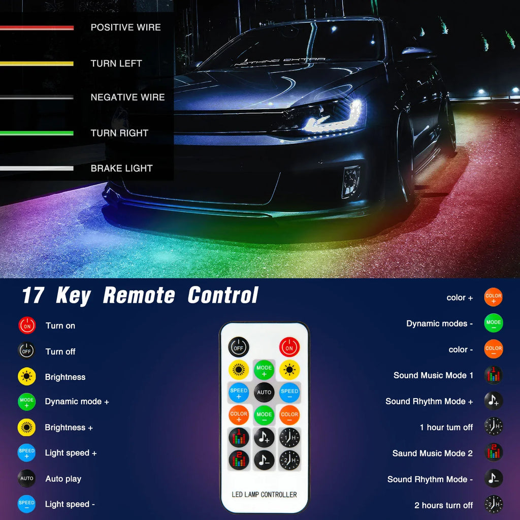 10 Pods APP Control Dream Color RGB + IC 240 LED Rock Lights Off-Road Truck UTV Underbody Underglow Trail Rig Light For Jeep