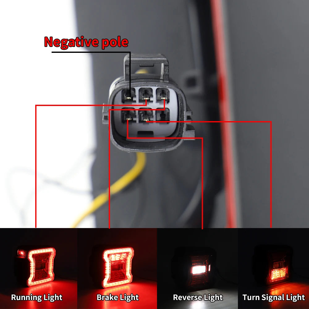 for Jeep Wrangler JK 2007-2018 LED Tail Light Taillight Assembly Rear Lamps Brake Reverse Light Daytime Running Lights