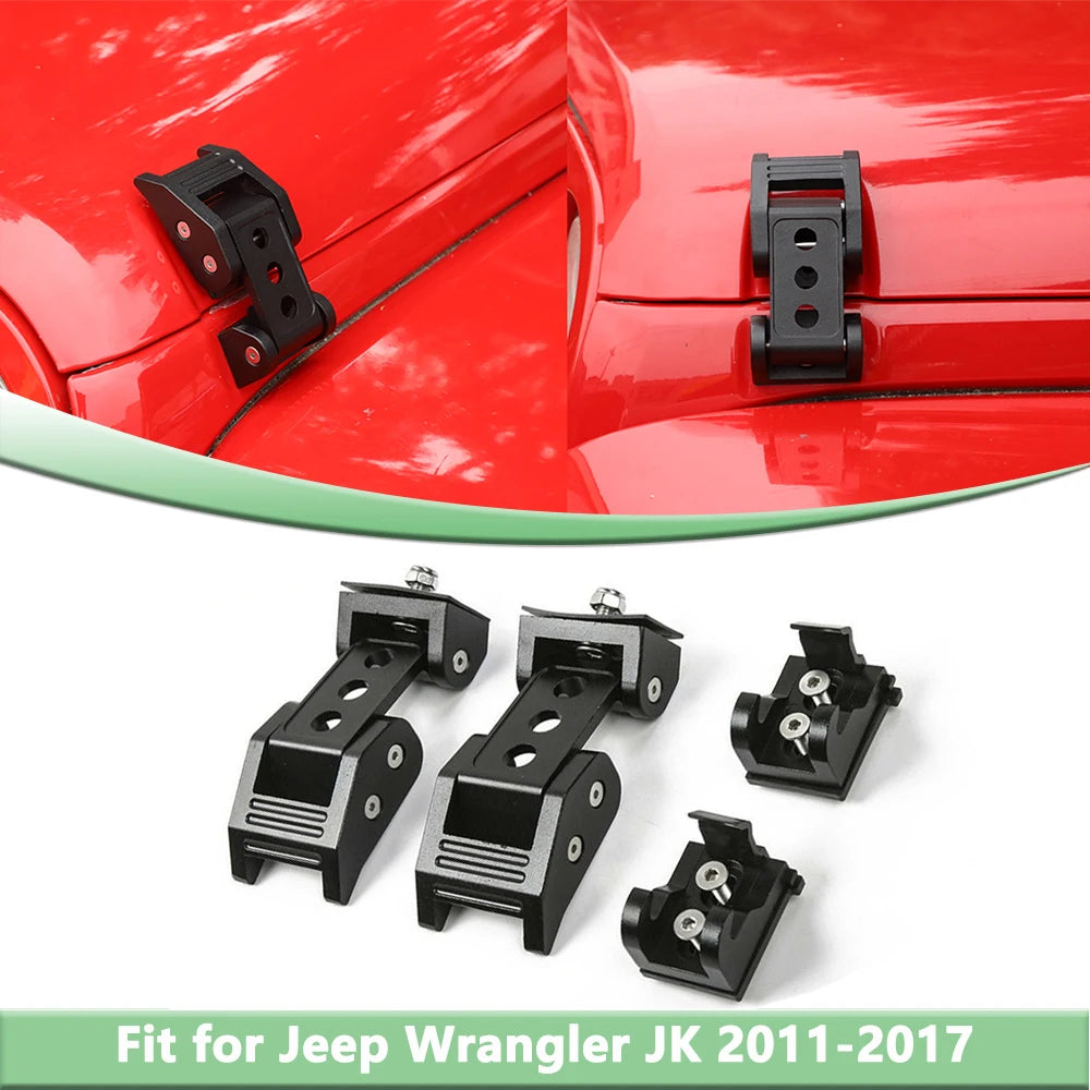 Metal Locking Engine Hood Catch Latches for Jeep Wrangler JK Rubicon Sahara Sport 2011- 2017 Hood Locks Car Accessories Black