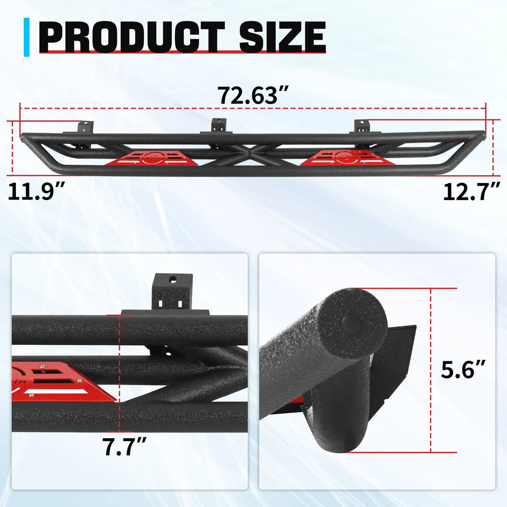 for Jeep Gladiator JT 2020-2024 4 Door Side Steps Nerf Bar Running Boards Drop Truck Side Step Bars Pedals