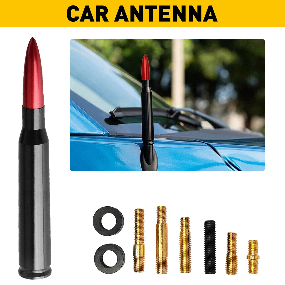 Universal Car SUV Bullet Antenna For Dodge Ram Ford F150 Raptor CRV RAV4 JEEP 50 Cal Caliber Bullet Ammo Short Aluminum Antenna