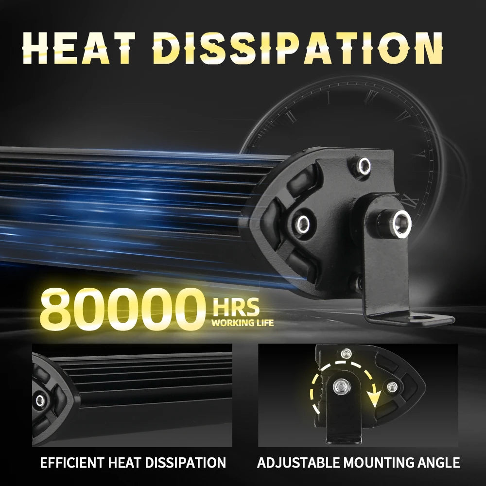 UNI-SHINE Led Bar Light Dual Led Work Light 7"14" 20" 26" 32" 38" 44"50" Combo Beam for SUV ATV Pick up Truck Car 4x4 Offroad LE