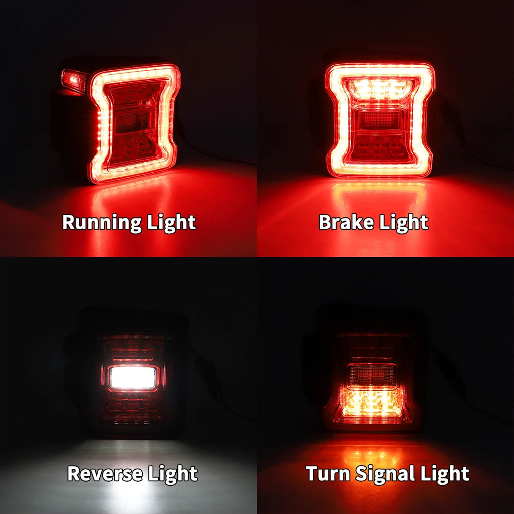 for Jeep Wrangler JK 2007-2018 LED Tail Light Taillight Assembly Rear Lamps Brake Reverse Light Daytime Running Lights