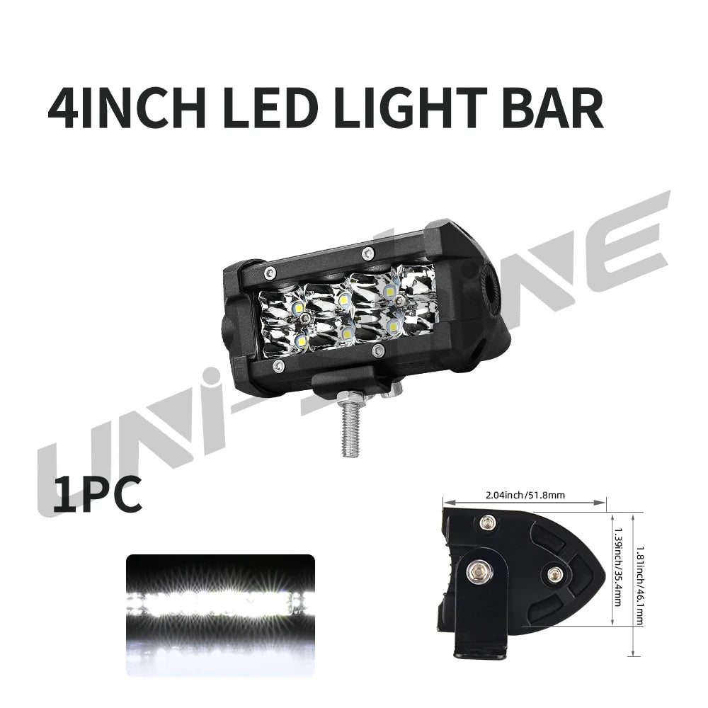UNI-SHINE Led Bar Light Dual Led Work Light 7"14" 20" 26" 32" 38" 44"50" Combo Beam for SUV ATV Pick up Truck Car 4x4 Offroad LE