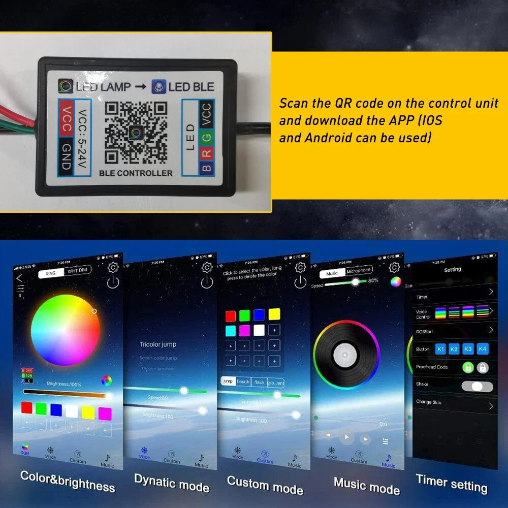 High Quality 8Pods RGB LED Rock Lights APP Control For Jeep Off-Road.....