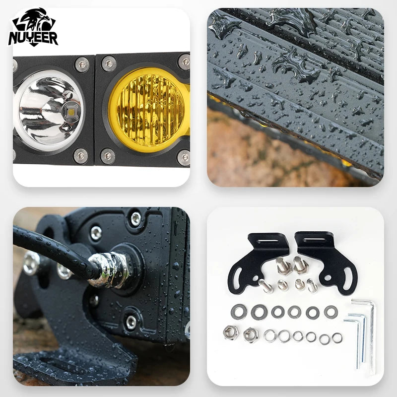 Combo Beam Yellow&White Dual-light Bar Light Off Road Pickup 12V 24V For Car 4x4 Truck ATV SUV Auxiliary LED Driving Light bar