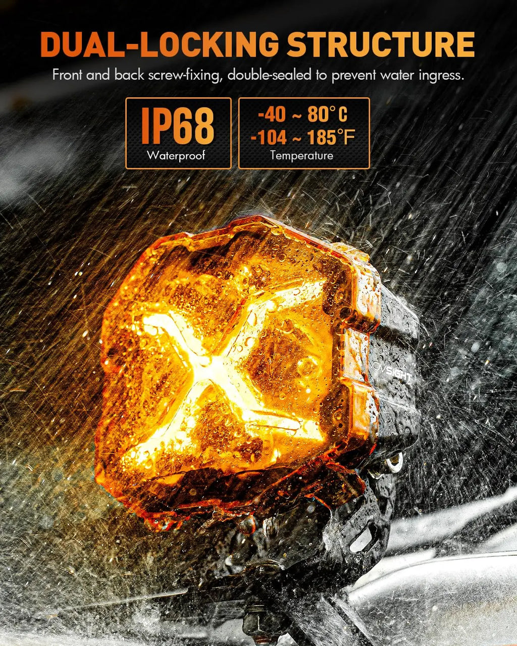 4 Inch LED Pods X Series Off Road Driving Light with Yellow DRL Pod Lights Drive Beam with Amber Cover Off-road Fog Lights