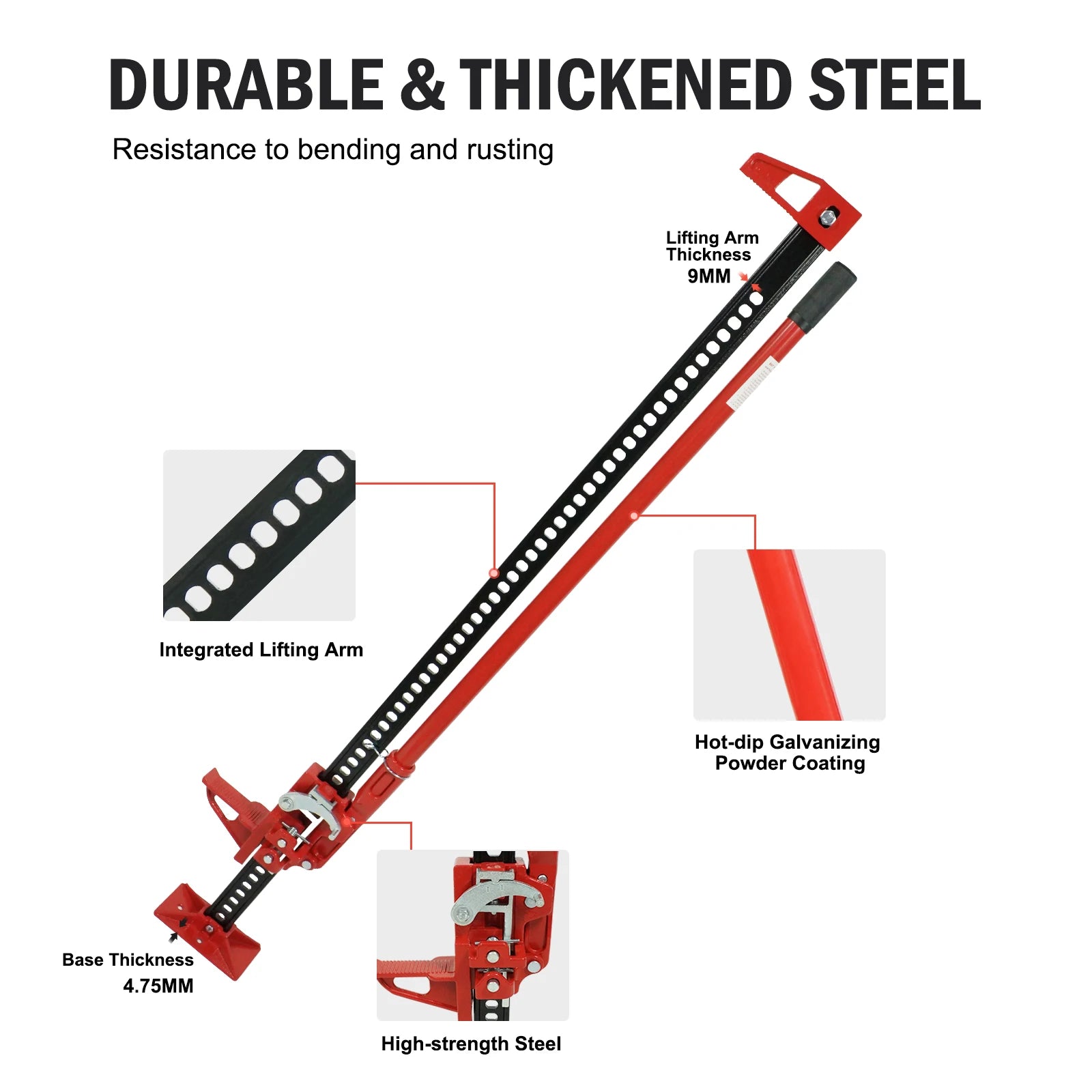 3 Ton Farm Jack, 7000 Lbs Capacity Utility Farm Jack, Universal Heavy-Duty Farm Jack For Atv Utv Suv Tractor Truck