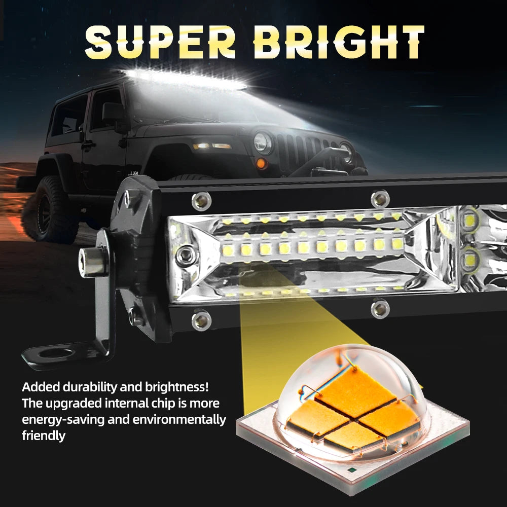 UNI-SHINE Led Bar Light Dual Led Work Light 7"14" 20" 26" 32" 38" 44"50" Combo Beam for SUV ATV Pick up Truck Car 4x4 Offroad LE