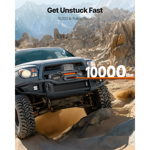 10000/13500 lbs Electric Winch with 90 ft Synthetic Rope