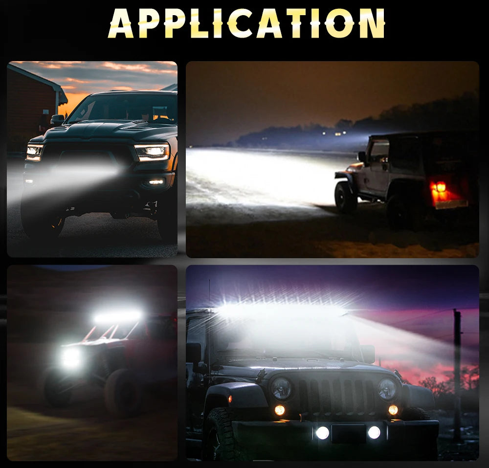 UNI-SHINE Led Bar Light Dual Led Work Light 7"14" 20" 26" 32" 38" 44"50" Combo Beam for SUV ATV Pick up Truck Car 4x4 Offroad LE