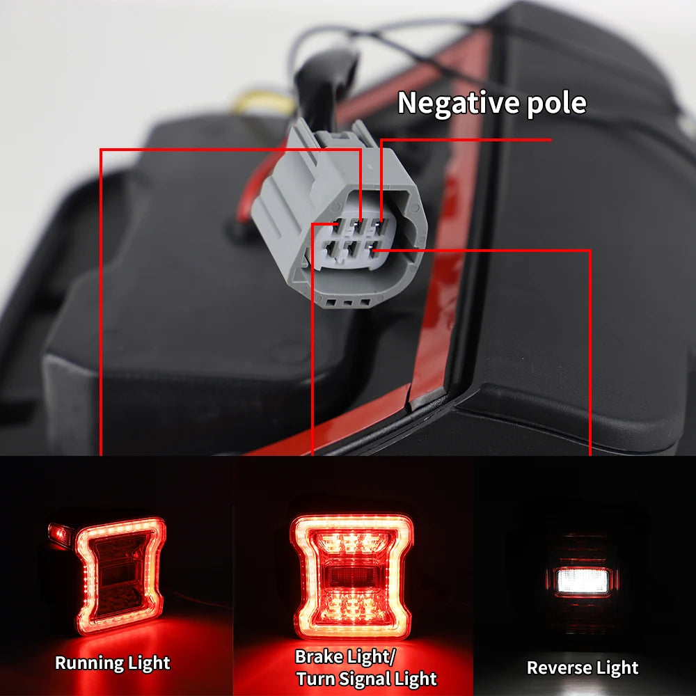 for Jeep Wrangler JK 2007-2018 LED Tail Light Taillight Assembly Rear Lamps Brake Reverse Light Daytime Running Lights
