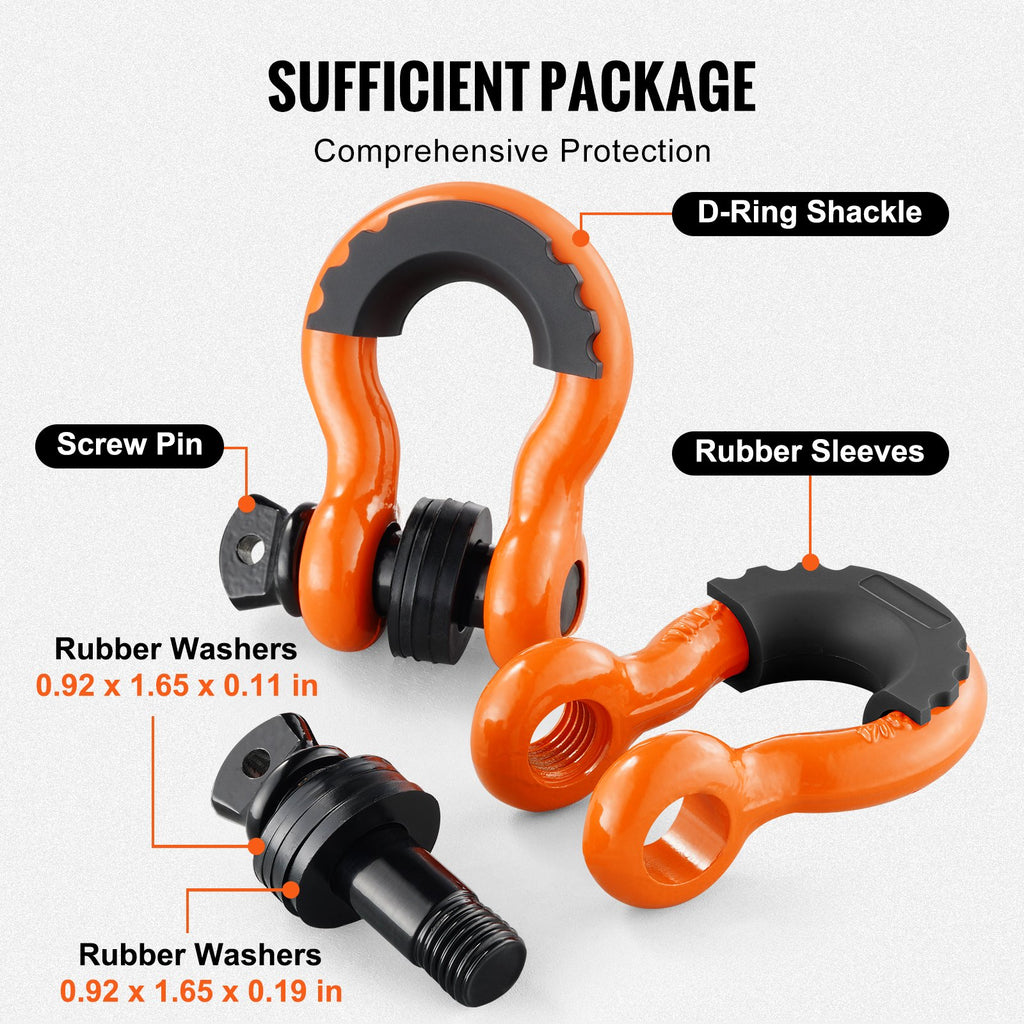 3/4" D-Ring Shackle (Orange).....