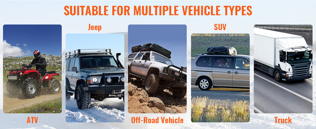 SucceBuy Off-Road Winch Recovery Kit with 30000Lbs Tow Straps & D-Ring Shackles Snatch Block Storage Bag for ATV Jeep Truck